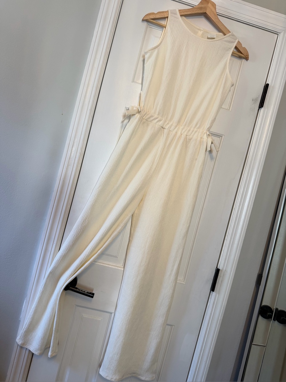 Zara Cream Sleeveless Jumpsuit with Side Ties